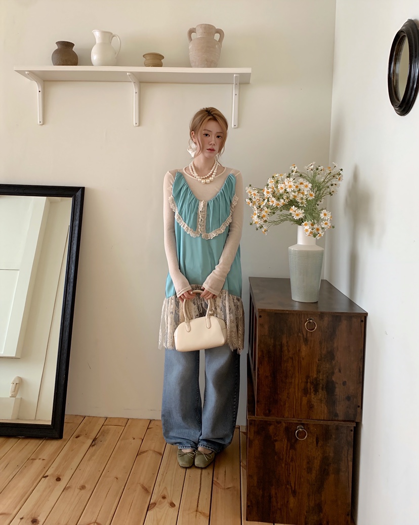 MAISONDEGLORY韓國直郵女裝新款26春夏熱賣連衣裙蕾絲緞面MAISON DE GLORY連衣裙