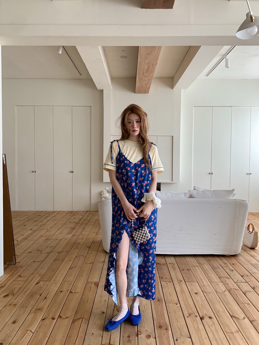 MAISONDEGLORY東大門代購女裝新款人氣時尚連衣裙荷葉邊雪紡MAISON DE GLORY連衣裙