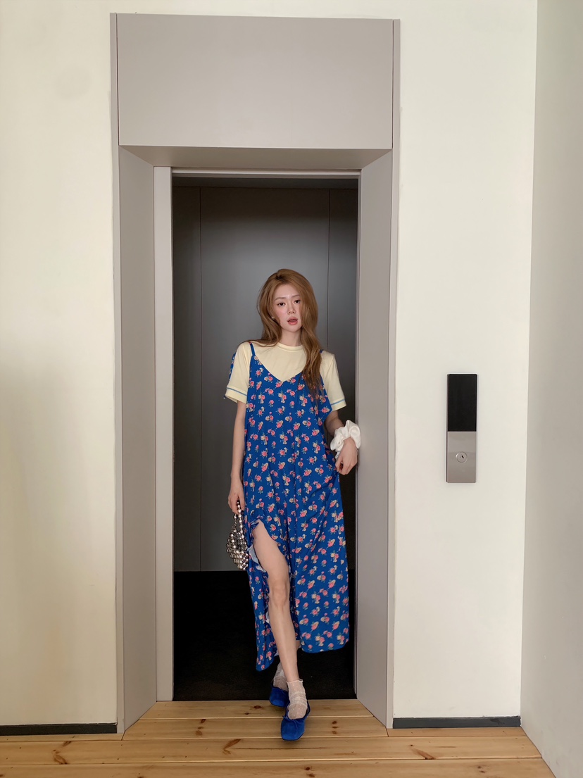 MAISONDEGLORY東大門代購女裝新款人氣時尚連衣裙荷葉邊雪紡MAISON DE GLORY連衣裙