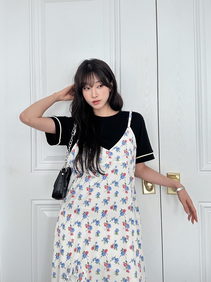 MAISONDEGLORY東大門代購女裝新款人氣時尚連衣裙荷葉邊雪紡MAISON DE GLORY連衣裙