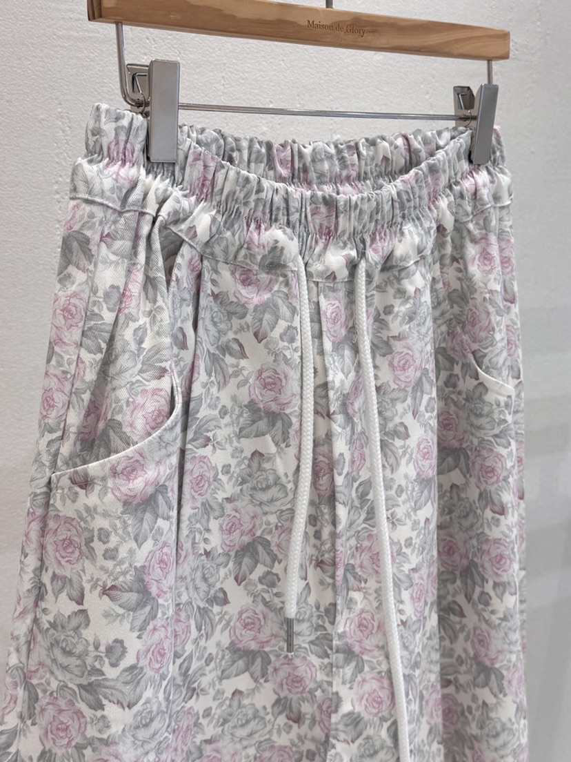 MAISONDEGLORY韓國直郵女士新款26春夏熱賣人氣休閑褲花朵棉MAISON DE GLORY休閑褲