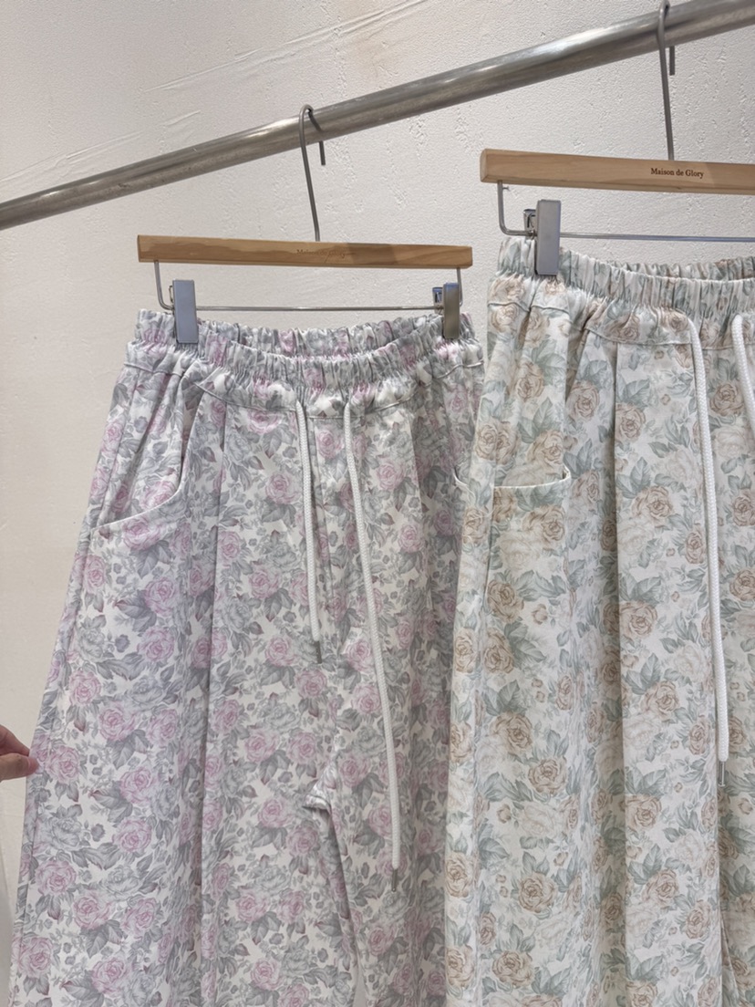 MAISONDEGLORY韓國直郵女士新款26春夏熱賣人氣休閑褲花朵棉MAISON DE GLORY休閑褲