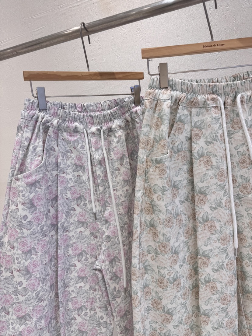 MAISONDEGLORY韓國直郵女士新款26春夏熱賣人氣休閑褲花朵棉MAISON DE GLORY休閑褲