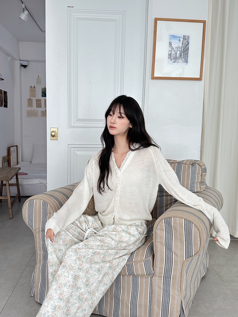 MAISONDEGLORY東大門直郵女士新品26春夏人氣針織衫蕾絲開衫MAISON DE GLORY針織衫