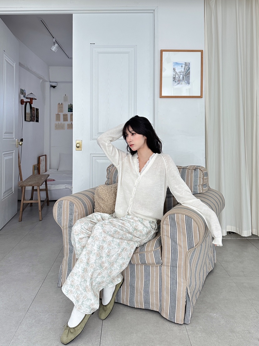 MAISONDEGLORY東大門直郵女士新品26春夏人氣針織衫蕾絲開衫MAISON DE GLORY針織衫