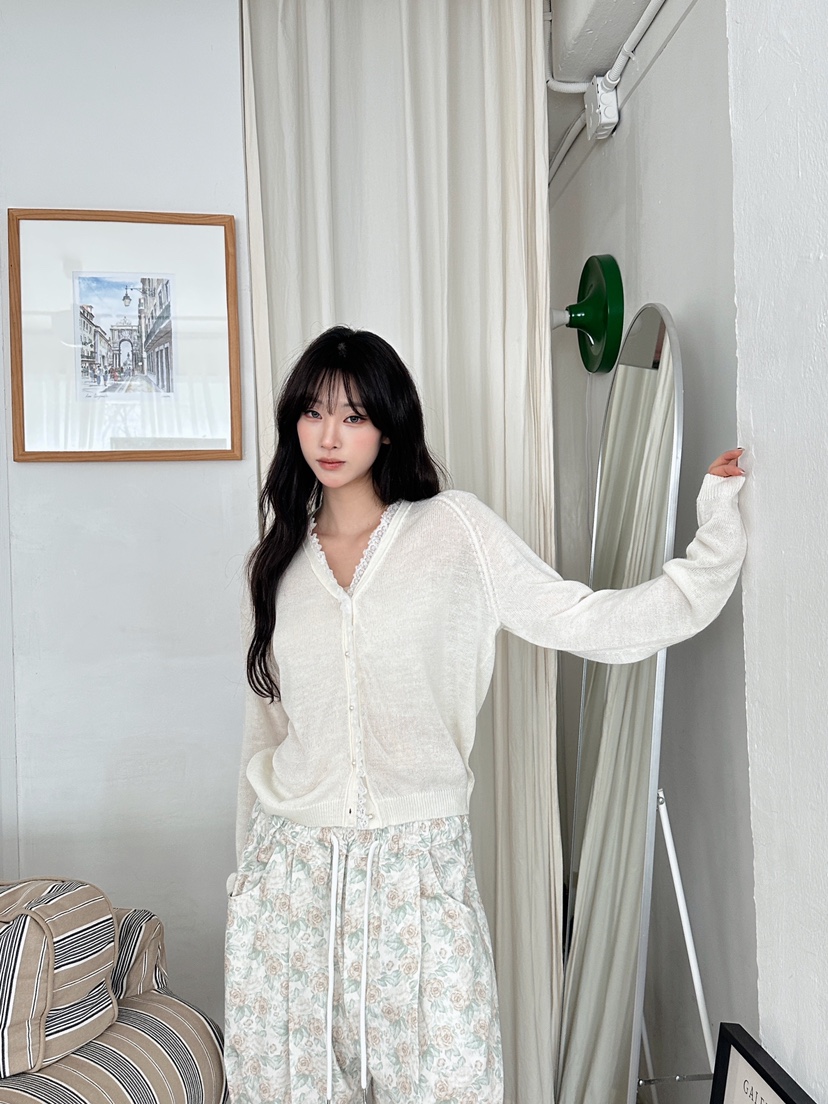 MAISONDEGLORY東大門直郵女士新品26春夏人氣針織衫蕾絲開衫MAISON DE GLORY針織衫