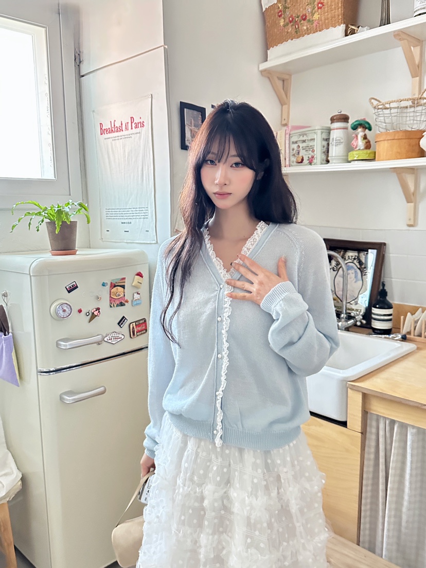 MAISONDEGLORY東大門直郵女士新品26春夏人氣針織衫蕾絲開衫MAISON DE GLORY針織衫