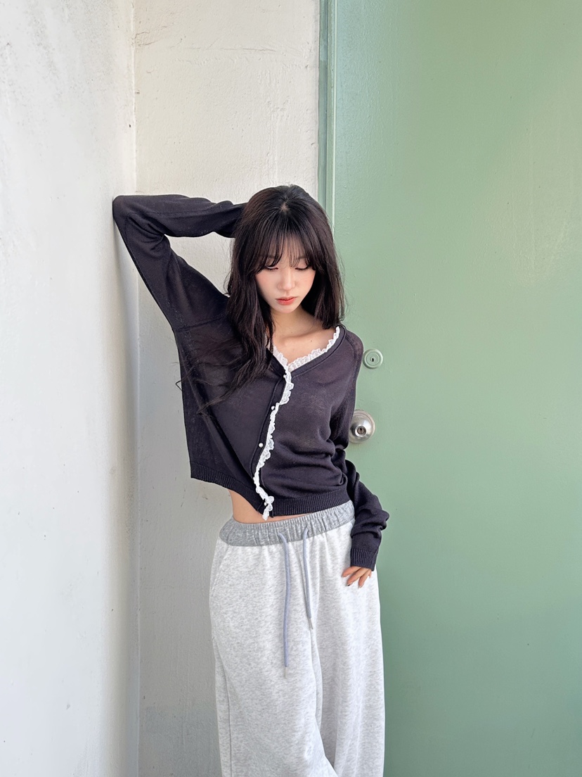 MAISONDEGLORY東大門直郵女士新品26春夏人氣針織衫蕾絲開衫MAISON DE GLORY針織衫