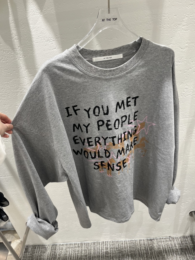 AT THE TOP韓國代購女士新品真品推薦時尚休閑26春夏長袖T恤AT THE TOP長袖T恤