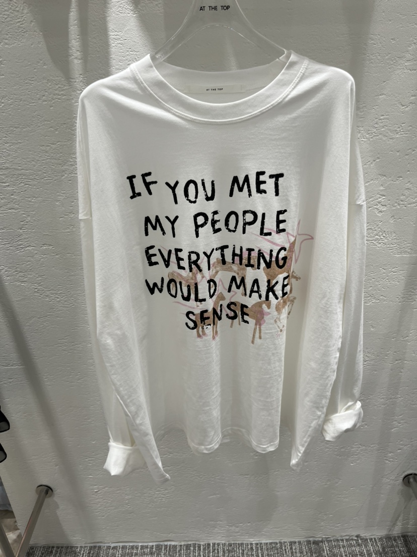 AT THE TOP韓國代購女士新品真品推薦時尚休閑26春夏長袖T恤AT THE TOP長袖T恤圖色2