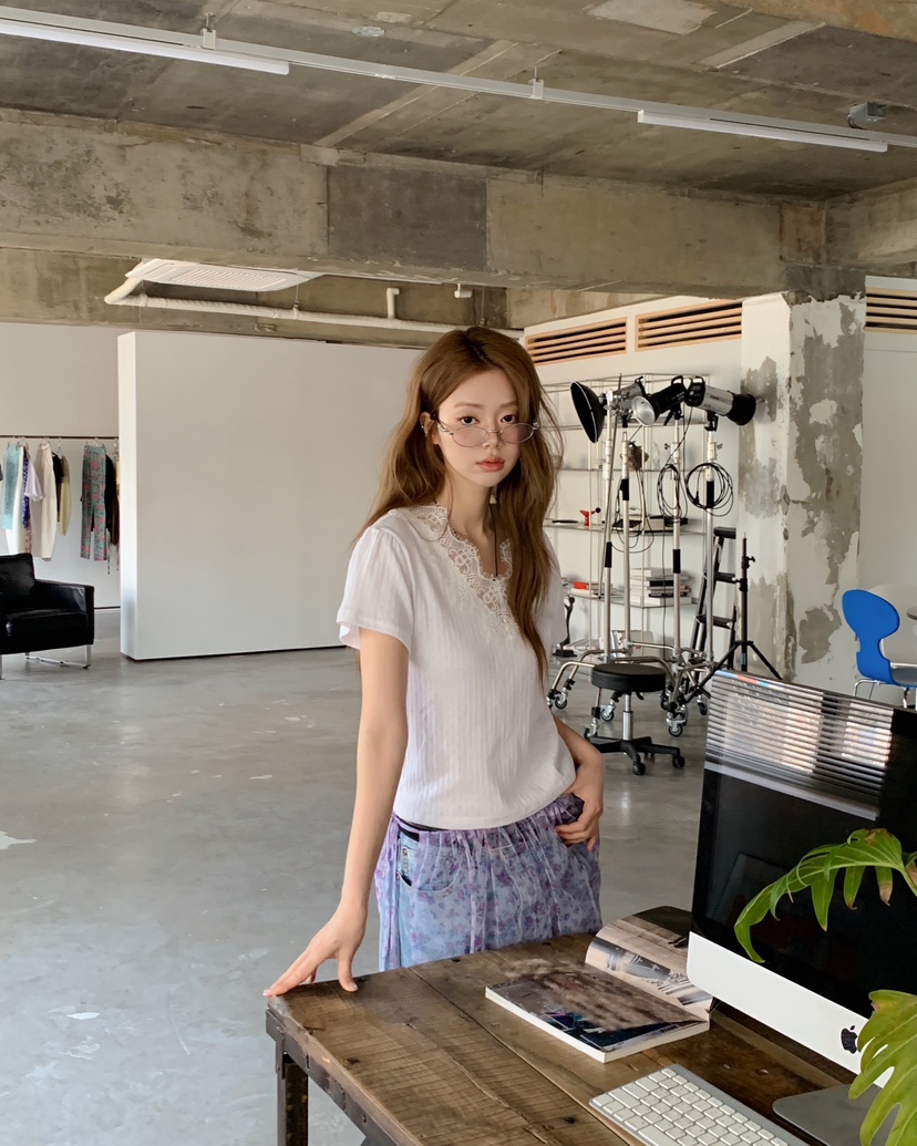 MAISONDEGLORY韓國直郵女士新款休閑26春夏職業熱賣人氣T恤MAISON DE GLORYT恤