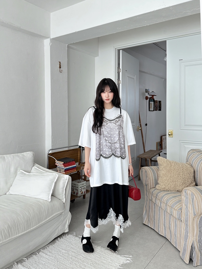 MAISONDEGLORY韓國直郵女裝新款時尚休閑真品26春夏T恤寬松MAISON DE GLORYT恤