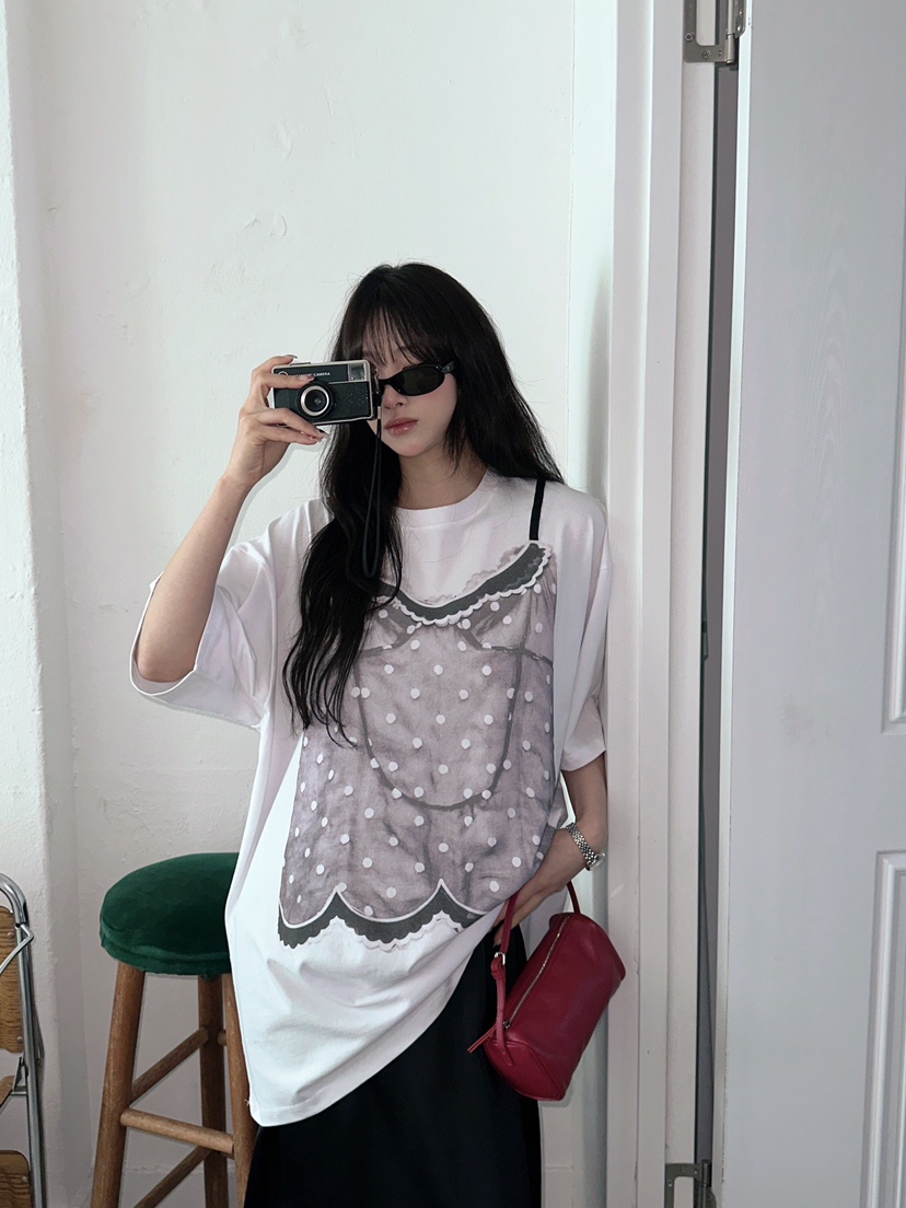 MAISONDEGLORY韓國直郵女裝新款時尚休閑真品26春夏T恤寬松MAISON DE GLORYT恤