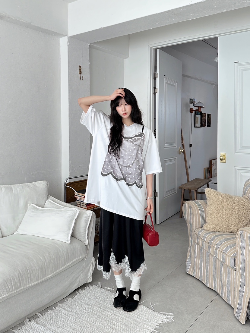 MAISONDEGLORY韓國直郵女裝新款時尚休閑真品26春夏T恤寬松MAISON DE GLORYT恤