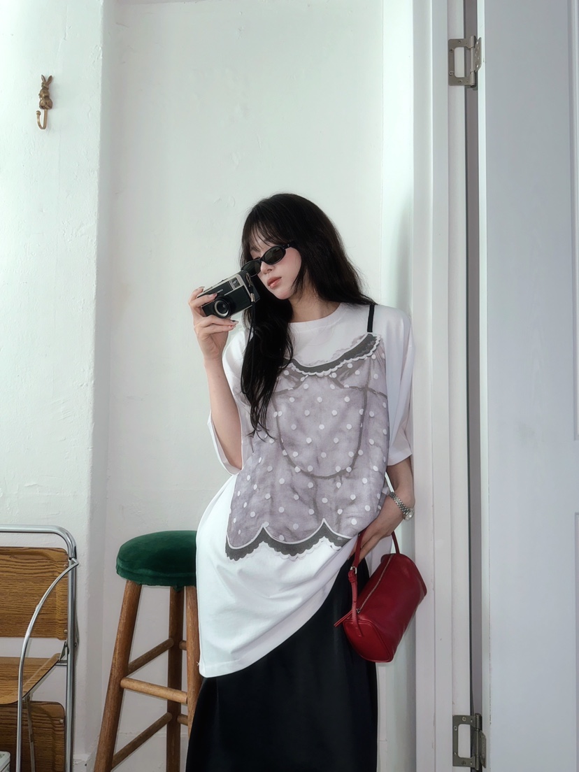 MAISONDEGLORY韓國直郵女裝新款時尚休閑真品26春夏T恤寬松MAISON DE GLORYT恤