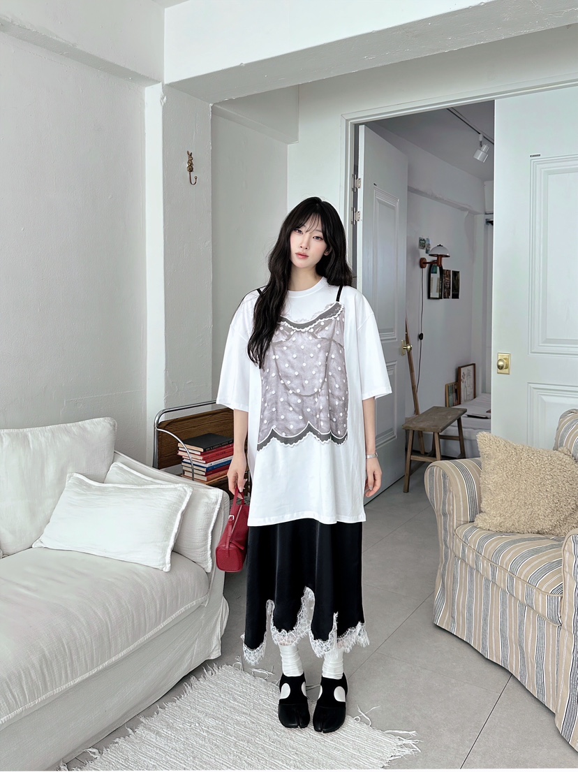 MAISONDEGLORY韓國直郵女裝新款時尚休閑真品26春夏T恤寬松MAISON DE GLORYT恤