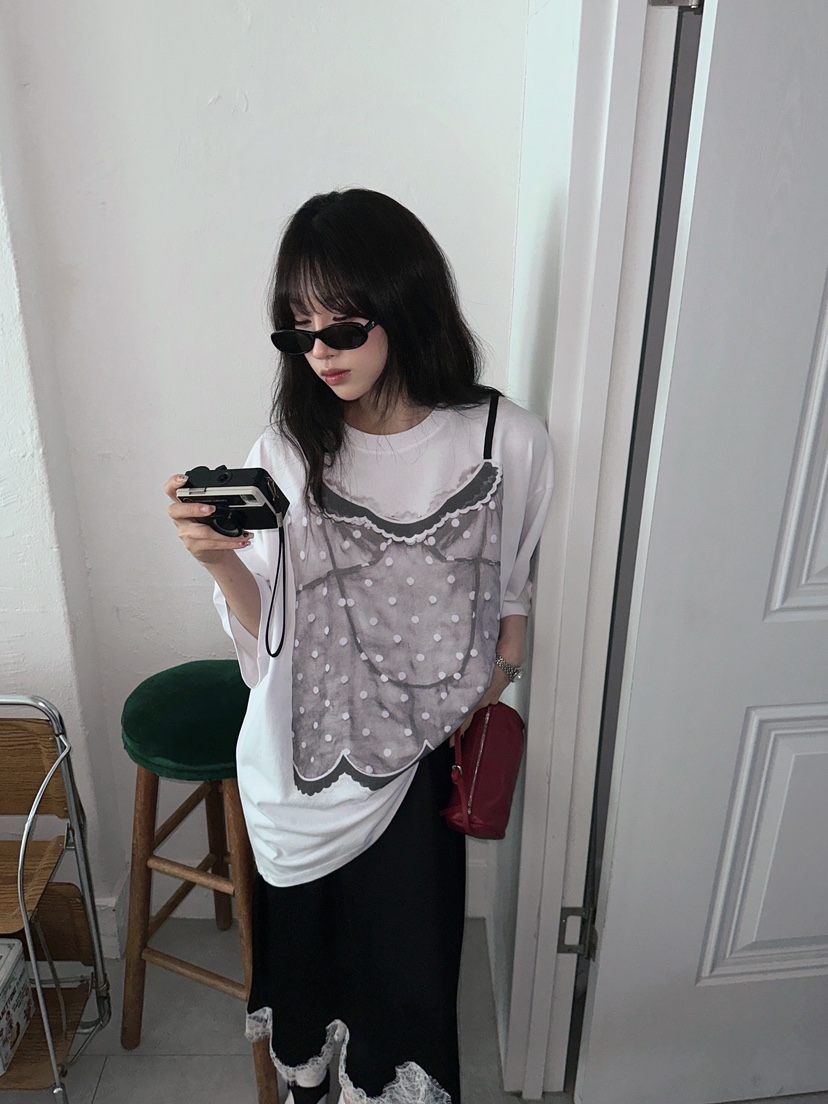 MAISONDEGLORY韓國直郵女裝新款時尚休閑真品26春夏T恤寬松MAISON DE GLORYT恤