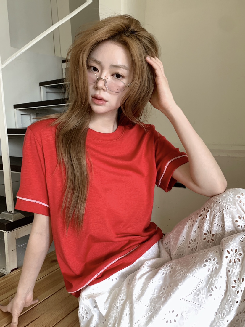 MAISONDEGLORY東大門實拍女裝新品熱賣人氣推薦26春夏T恤條紋MAISON DE GLORYT恤