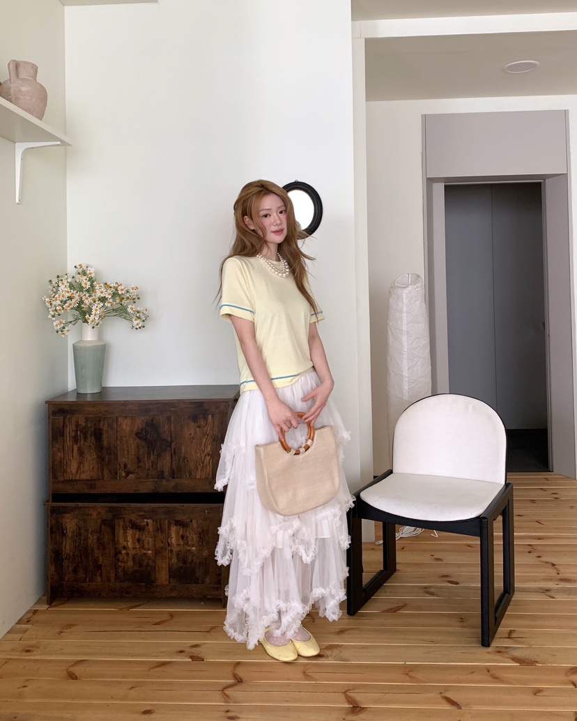 MAISONDEGLORY東大門實拍女裝新品熱賣人氣推薦26春夏T恤條紋MAISON DE GLORYT恤