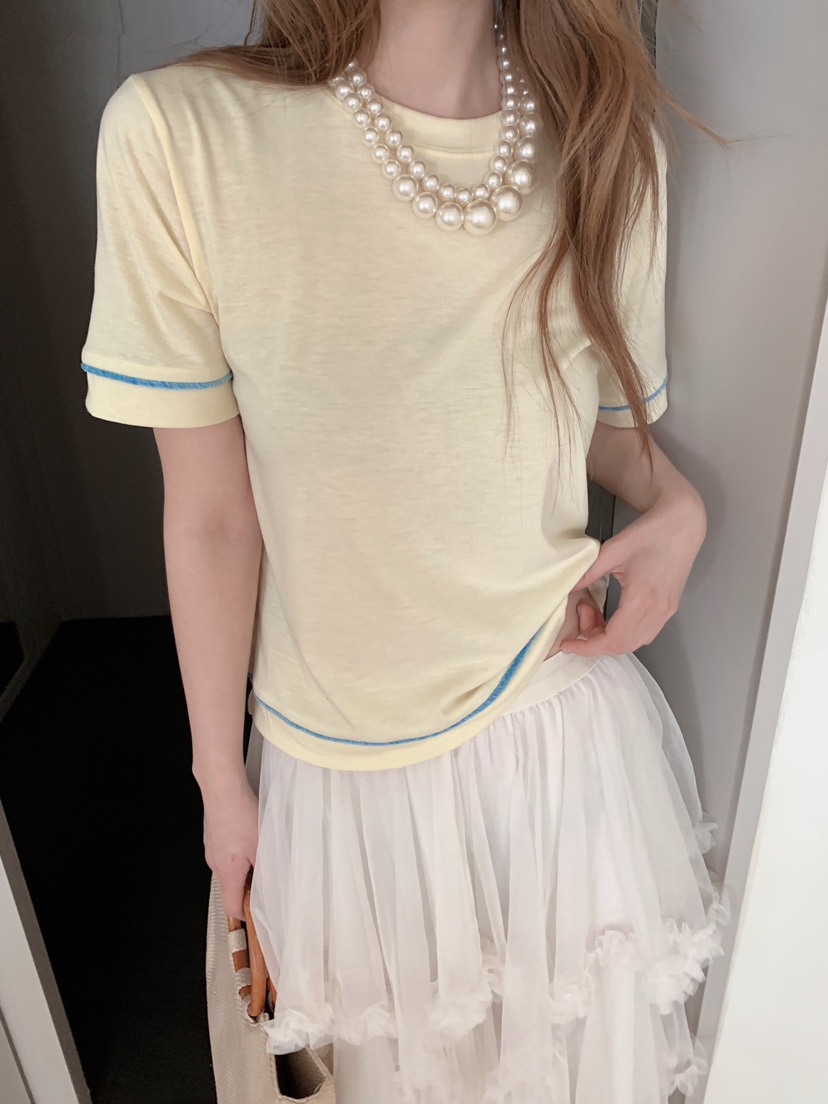 MAISONDEGLORY東大門實拍女裝新品熱賣人氣推薦26春夏T恤條紋MAISON DE GLORYT恤圖色2