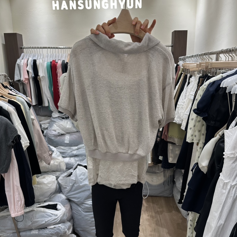 HANSUNGHYUN東大門實拍女裝新品人氣休閑真品套裝蕾絲亞麻HANSUNGHYUN套裝