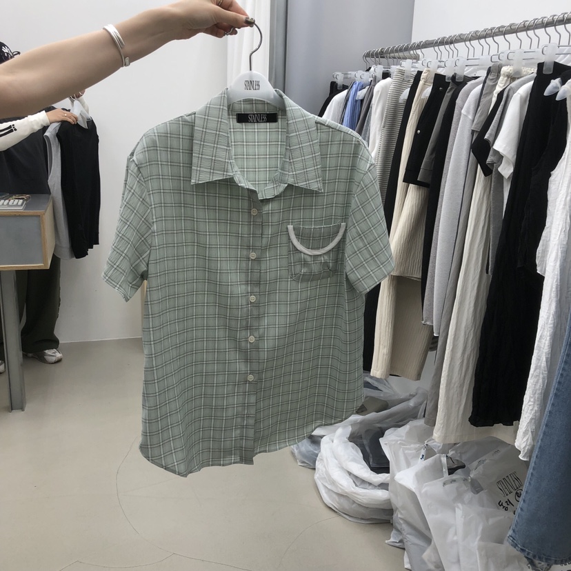 STAINLESS東大門直郵女裝新品推薦真品職業襯衫蕾絲衫格紋STAINLESS襯衫/蕾絲衫圖色2