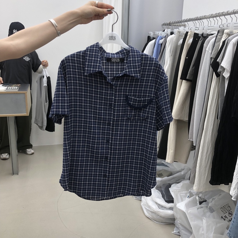 STAINLESS東大門直郵女裝新品推薦真品職業襯衫蕾絲衫格紋STAINLESS襯衫/蕾絲衫圖色3