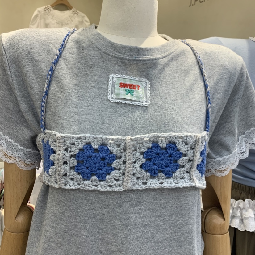 J PEAK/BY FLOW韓國代購女裝新品休閑吊帶背心手工編織J PEAK吊帶/背心圖色2