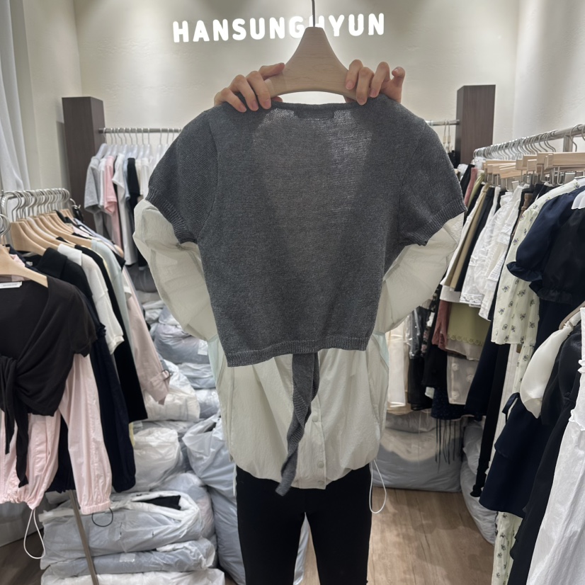 HANSUNGHYUN韓國代購女士新款人氣針織衫不含內搭短款針織開衫HANSUNGHYUN針織衫