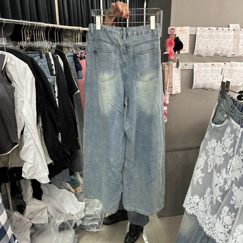 MOMAZU東大門實拍女士新品時尚真品職業26春夏牛仔褲不對稱MOMAZU牛仔褲