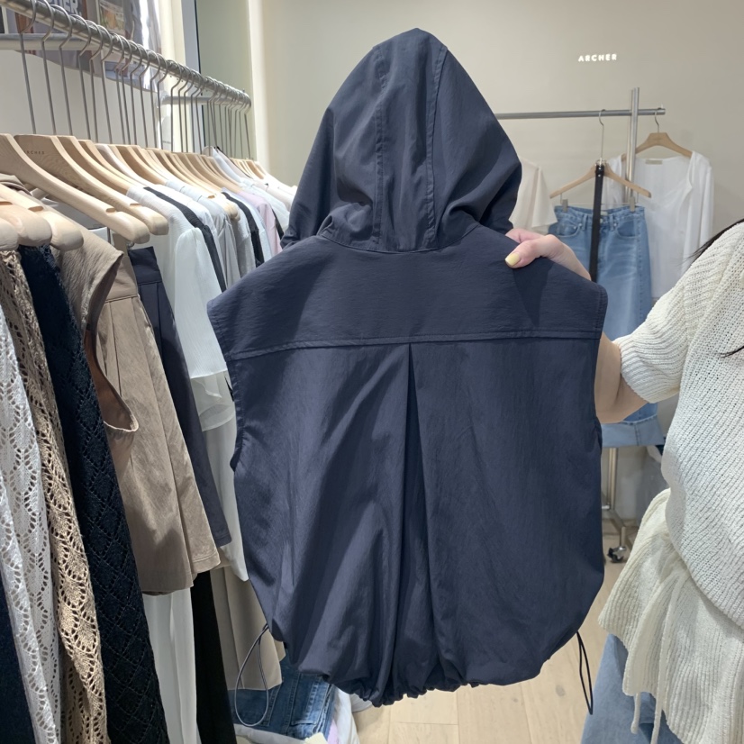 ARCHER東大門代購女裝新款時尚26春夏人氣馬甲拉鏈連帽衫ARCHER馬甲