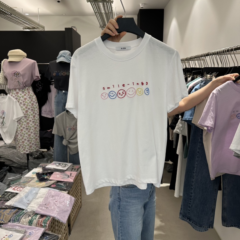 A.CES韓國直郵女士新品26春夏推薦真品熱賣休閑人氣職業T恤A.CEST恤圖色1