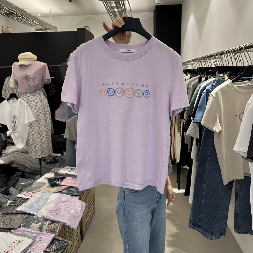 A.CES韓國直郵女士新品26春夏推薦真品熱賣休閑人氣職業T恤A.CEST恤圖色2