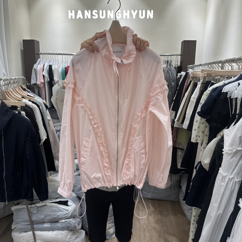 HANSUNGHYUN韓國直郵女士新款人氣熱賣真品夾克荷葉邊短款HANSUNGHYUN夾克圖色1