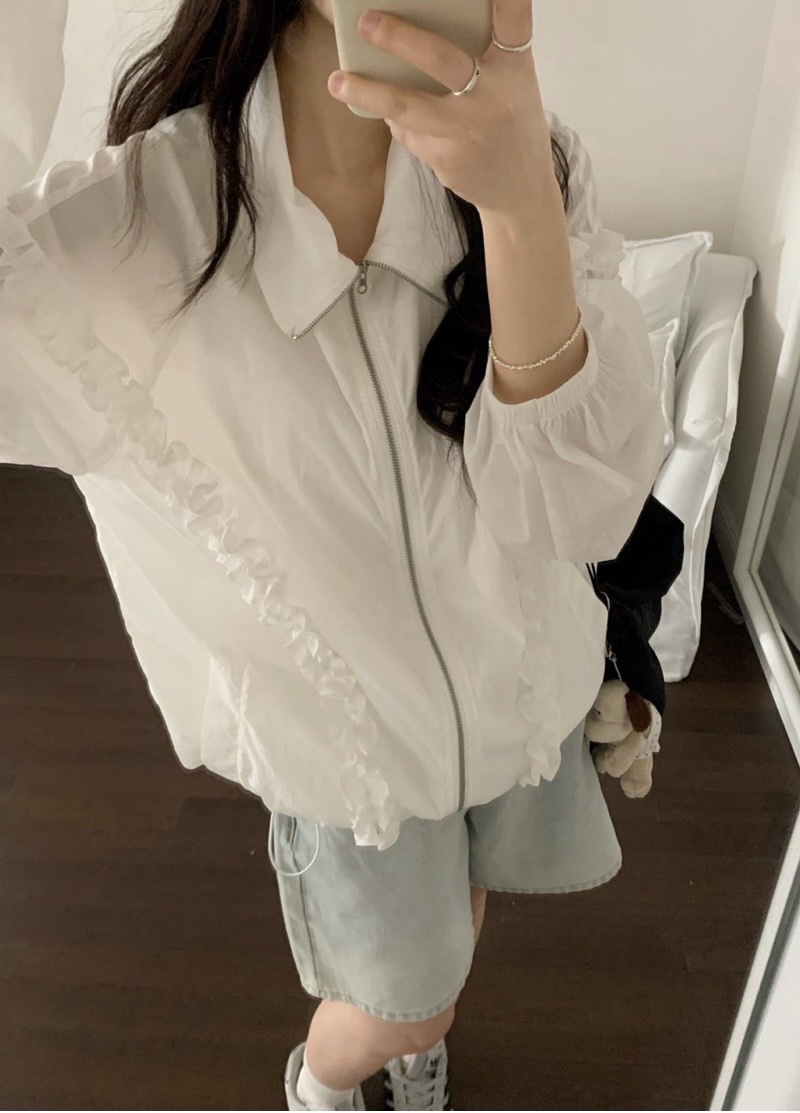 HANSUNGHYUN韓國直郵女士新款人氣熱賣真品夾克荷葉邊短款HANSUNGHYUN夾克圖色2