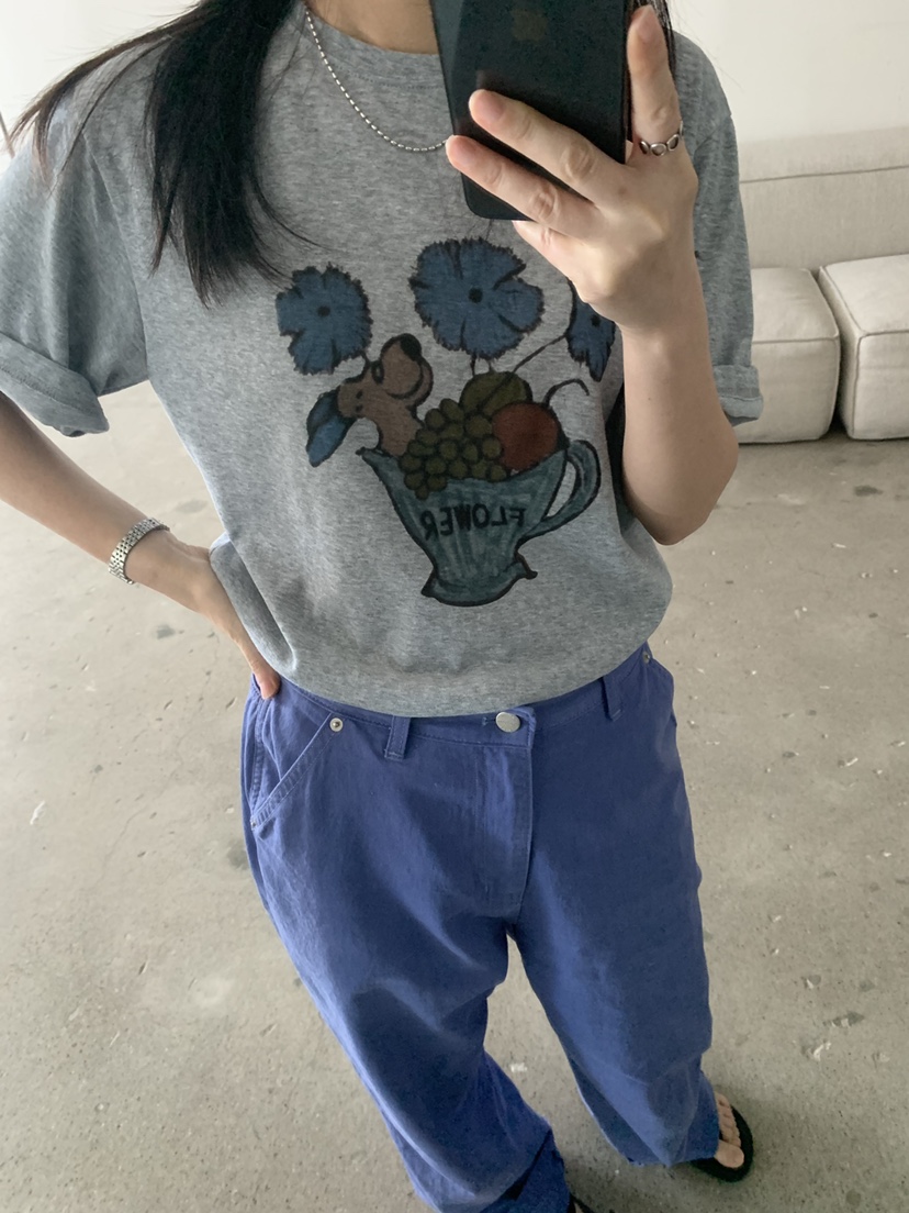 COCOMATON韓國代購女士新品時尚職業人氣26春夏休閑T恤花朵COCOMATONT恤