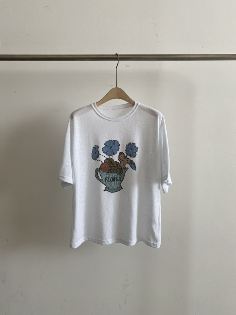 COCOMATON韓國代購女士新品時尚職業人氣26春夏休閑T恤花朵COCOMATONT恤圖色1