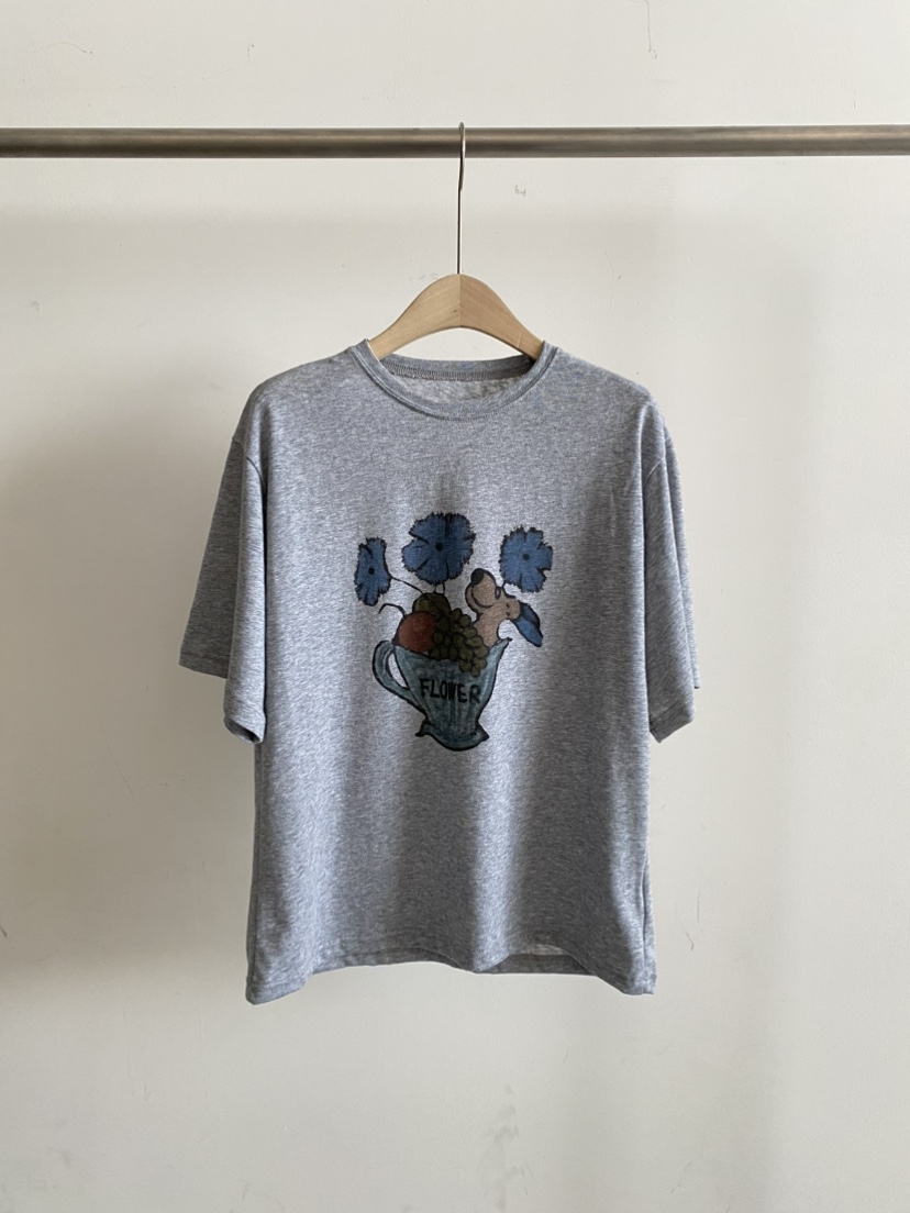 COCOMATON韓國代購女士新品時尚職業人氣26春夏休閑T恤花朵COCOMATONT恤圖色2