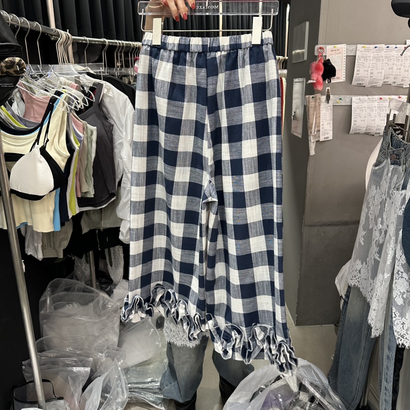 MOMAZU韓國直郵實拍女裝新款26春夏熱賣人氣時尚休閑褲條紋MOMAZU休閑褲