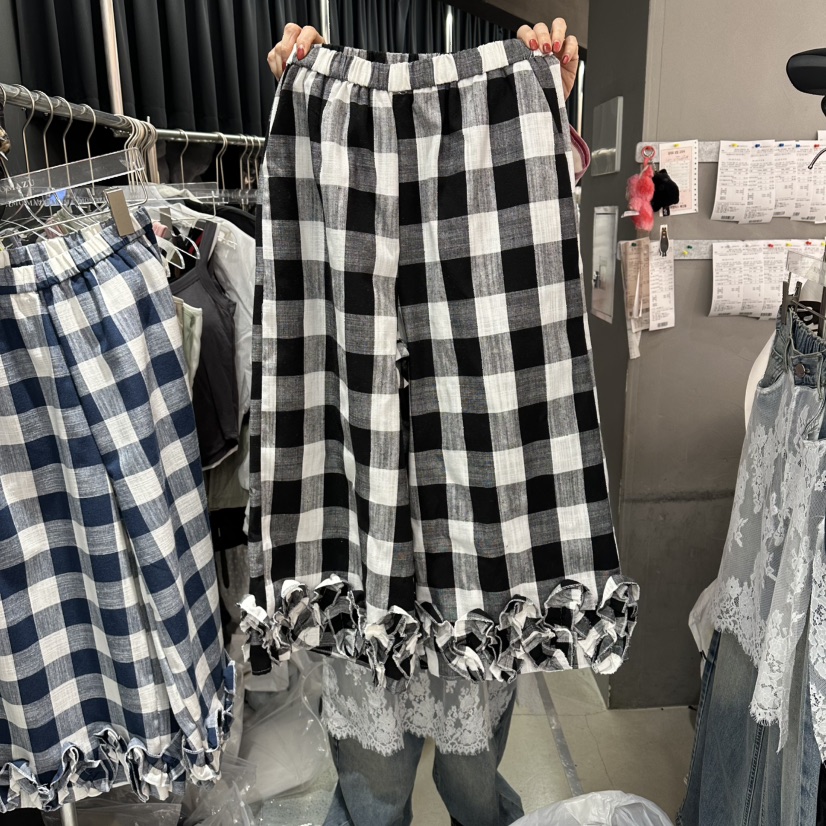 MOMAZU韓國直郵實拍女裝新款26春夏熱賣人氣時尚休閑褲條紋MOMAZU休閑褲圖色1黑色