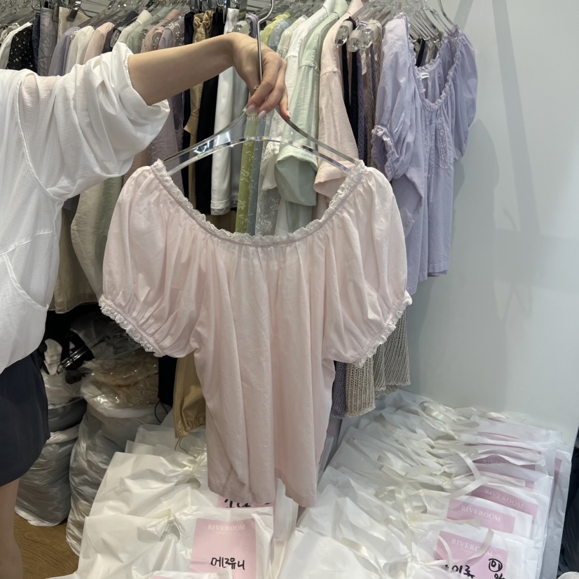 RIVEROOM東大門實拍女裝新品真品26春夏時尚休閑襯衫蕾絲衫RIVEROOM襯衫/蕾絲衫