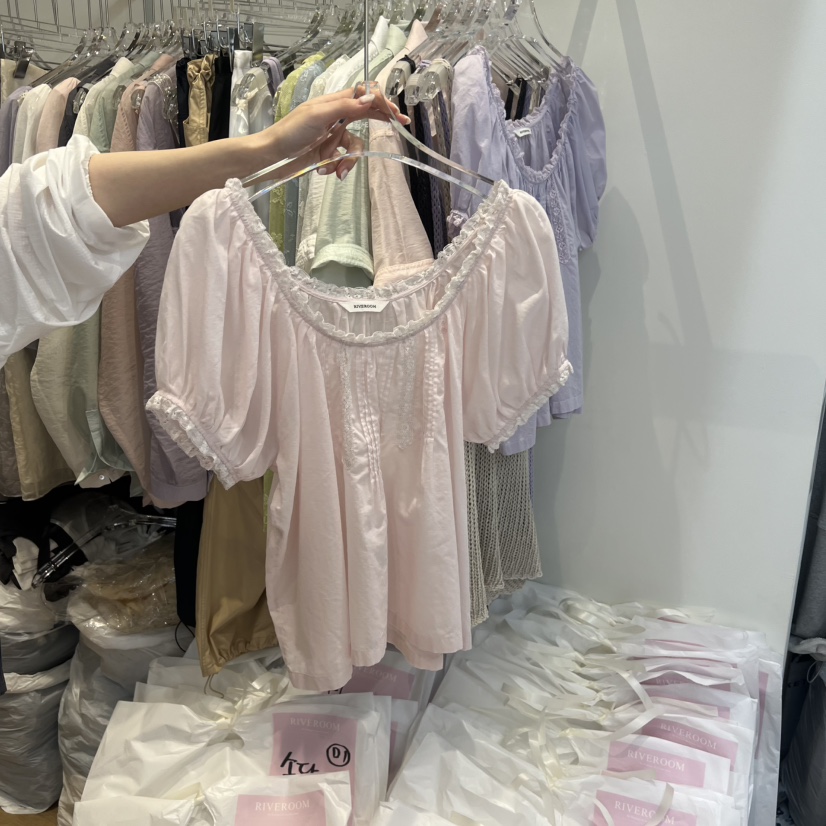 RIVEROOM東大門實拍女裝新品真品26春夏時尚休閑襯衫蕾絲衫RIVEROOM襯衫/蕾絲衫圖色1