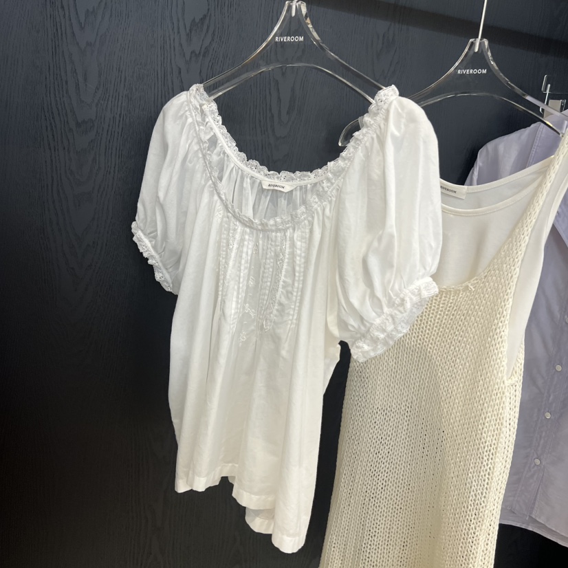 RIVEROOM東大門實拍女裝新品真品26春夏時尚休閑襯衫蕾絲衫RIVEROOM襯衫/蕾絲衫圖色2