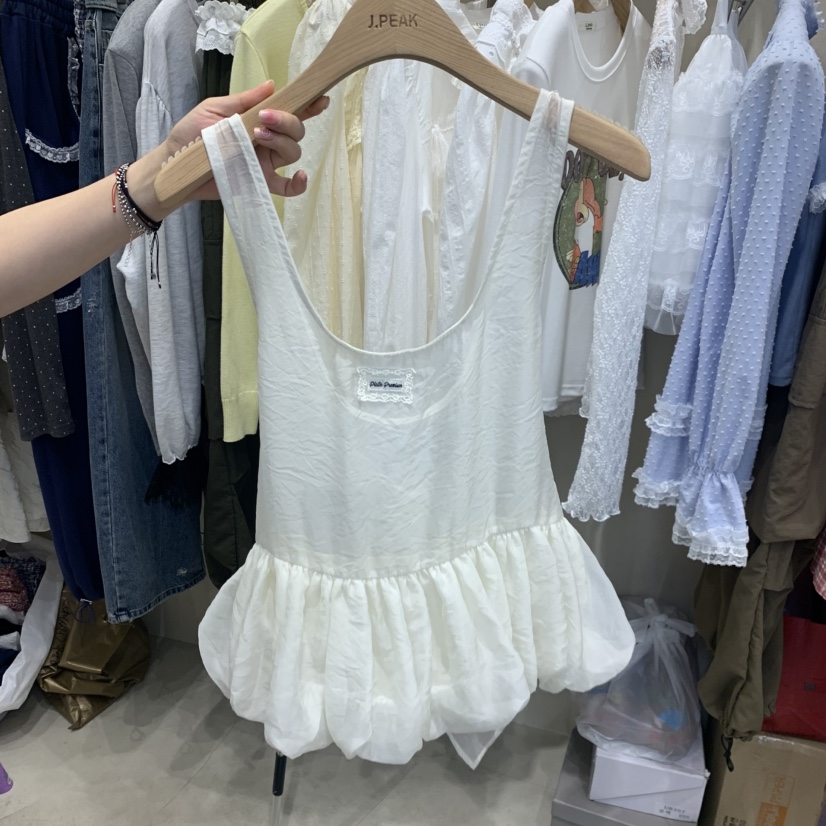 J PEAK/BY FLOW韓國代購女士新品時尚吊帶背心不含內搭網眼J PEAK吊帶/背心圖色1