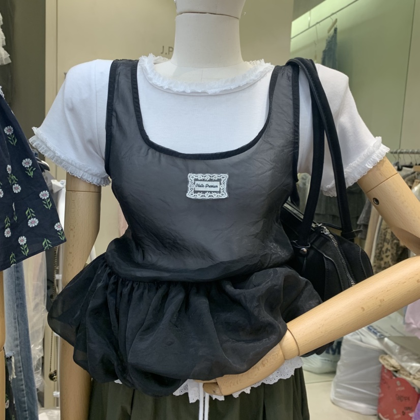 J PEAK/BY FLOW韓國代購女士新品時尚吊帶背心不含內搭網眼J PEAK吊帶/背心圖色2