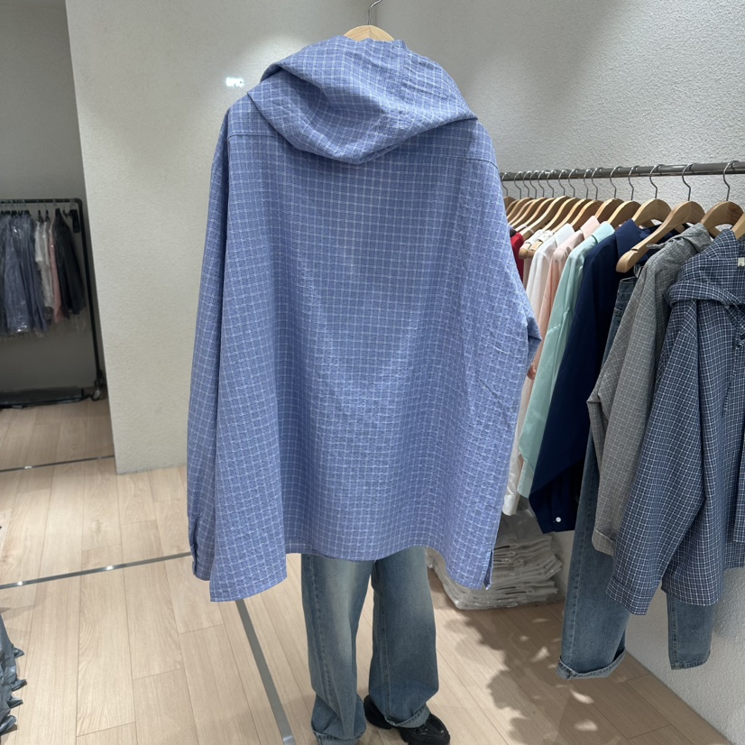 EPIC-S韓國直郵女裝新款人氣時尚職業襯衫蕾絲衫連帽衫格子EPIC-S襯衫/蕾絲衫