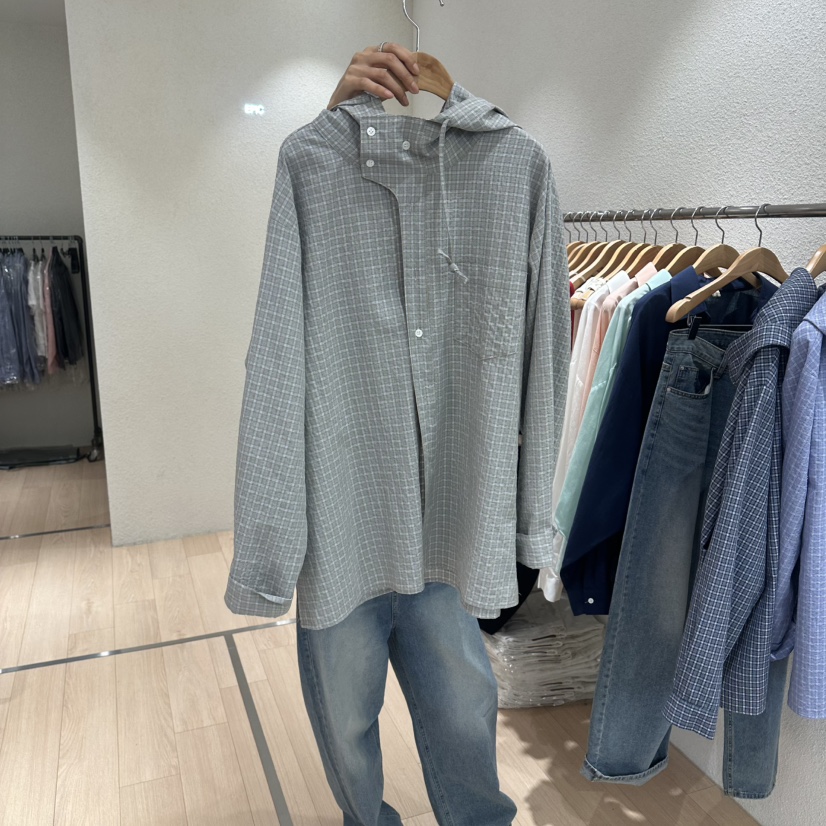 EPIC-S韓國直郵女裝新款人氣時尚職業襯衫蕾絲衫連帽衫格子EPIC-S襯衫/蕾絲衫圖色1