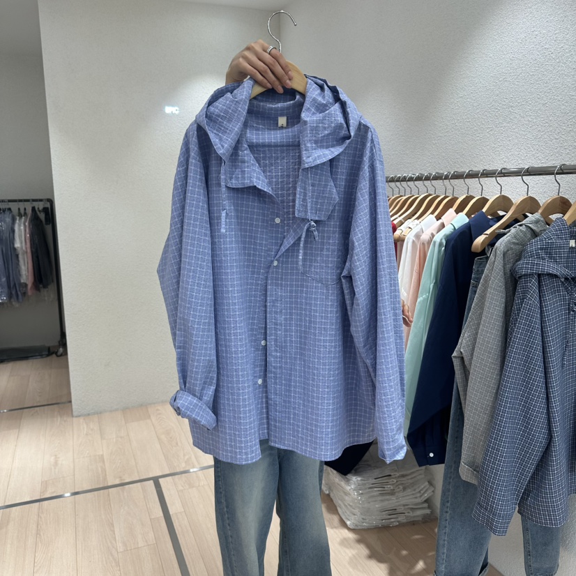 EPIC-S韓國直郵女裝新款人氣時尚職業襯衫蕾絲衫連帽衫格子EPIC-S襯衫/蕾絲衫圖色3