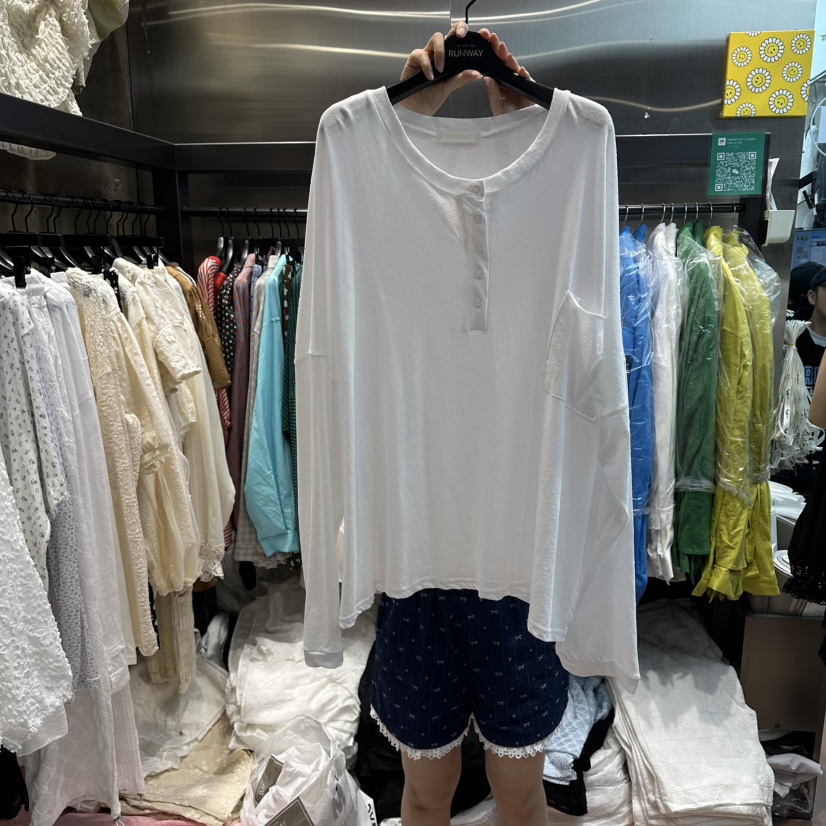 RUNWAY-런웨이韓國代購女裝新款休閑熱賣人氣長袖T恤口袋RUNWAY長袖T恤圖色3