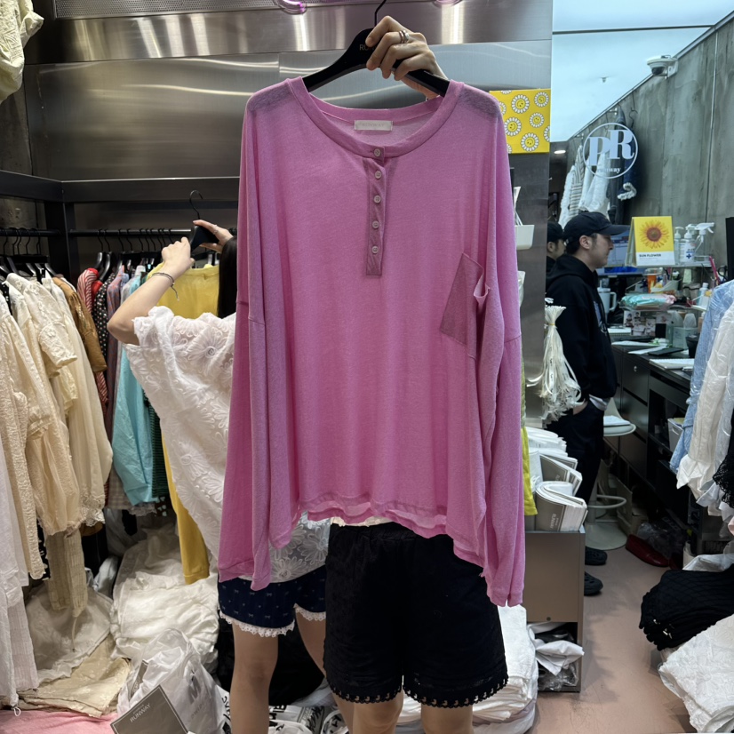 RUNWAY-런웨이韓國代購女裝新款休閑熱賣人氣長袖T恤口袋RUNWAY長袖T恤圖色4